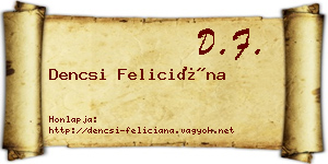 Dencsi Feliciána névjegykártya